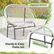Costway 3PCS Patio Acapulco Furniture Bistro Set Plastic Rope Glass Table Black/Gray/Turquoise/White
